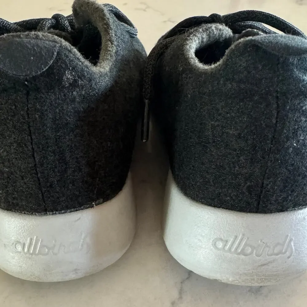 Allbirds Women’s Wool Runners in Size 7 Black/Olive Heather White Sole
